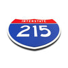 Interstate 215 Number Only road sign replica flat view