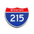 Interstate 215 Number Only road sign replica front view