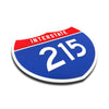 Interstate 215 Number Only road sign replica three quarter view