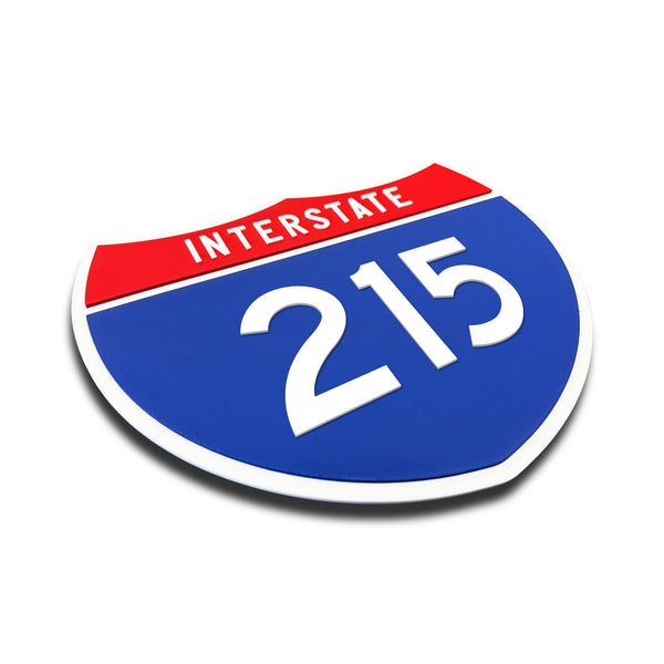 Interstate 215 Number Only road sign replica three quarter view
