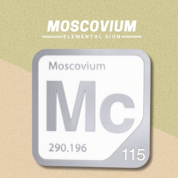 MOSCOVIUM Periodic Table Tile – Educational Wall Art for Science Lovers, 5.6 x 5.6 Inches