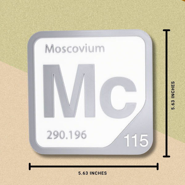 MOSCOVIUM Periodic Table Tile – Educational Wall Art for Science Lovers, 5.6 x 5.6 Inches
