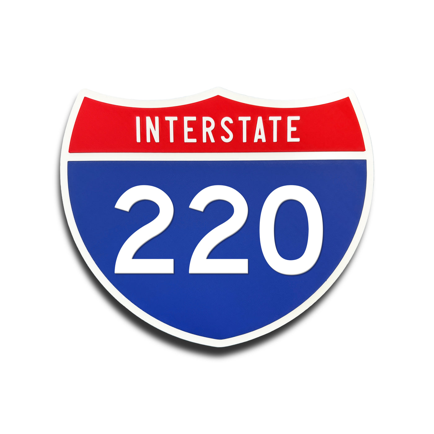 Interstate 220 Number Only road sign replica front view