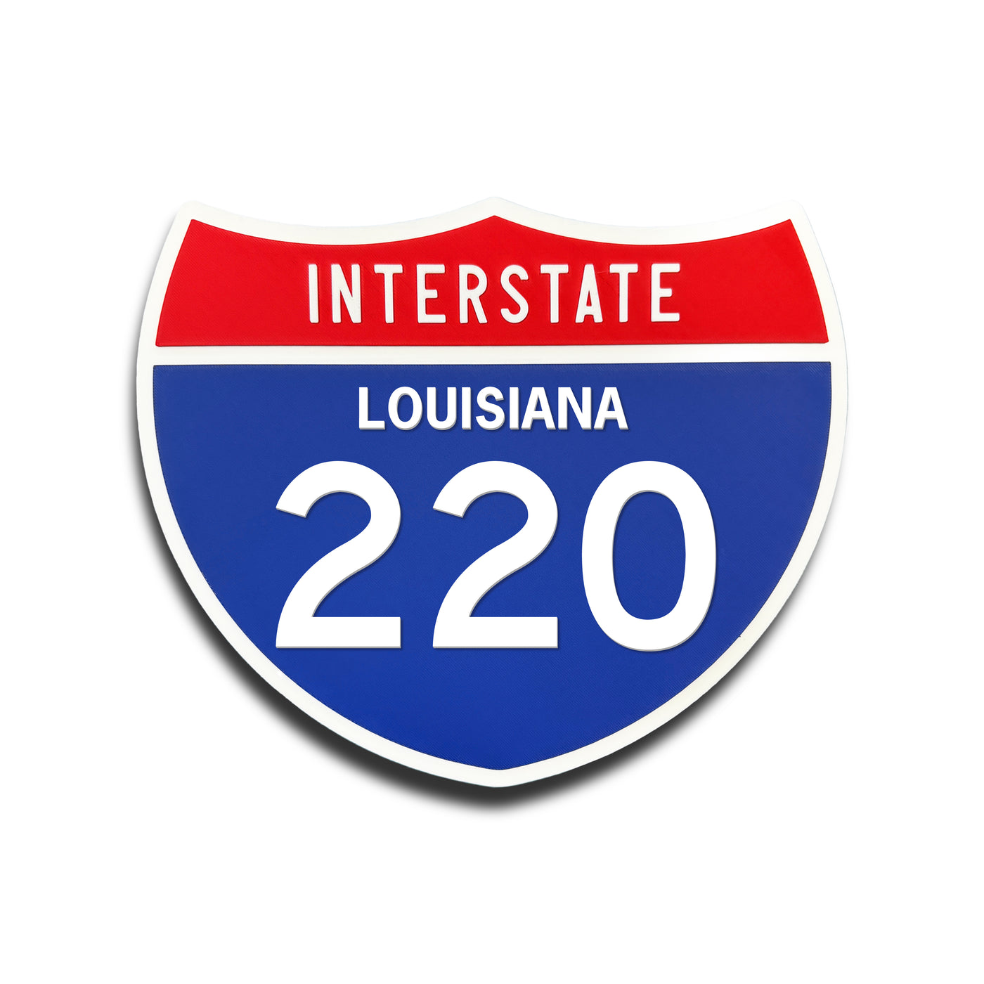 Interstate 220 Louisiana road sign replica front view