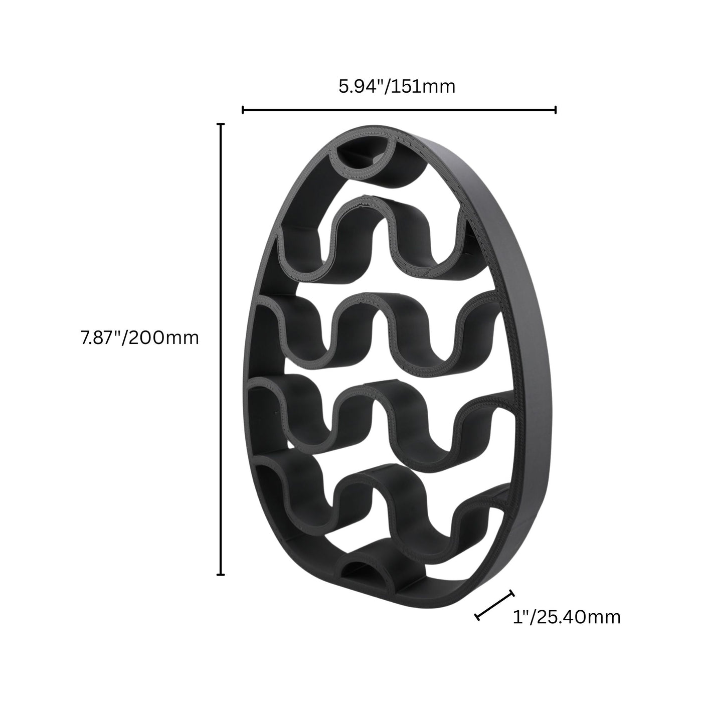 Chevron Stripes Elegant Outlines sculpture — dimension view