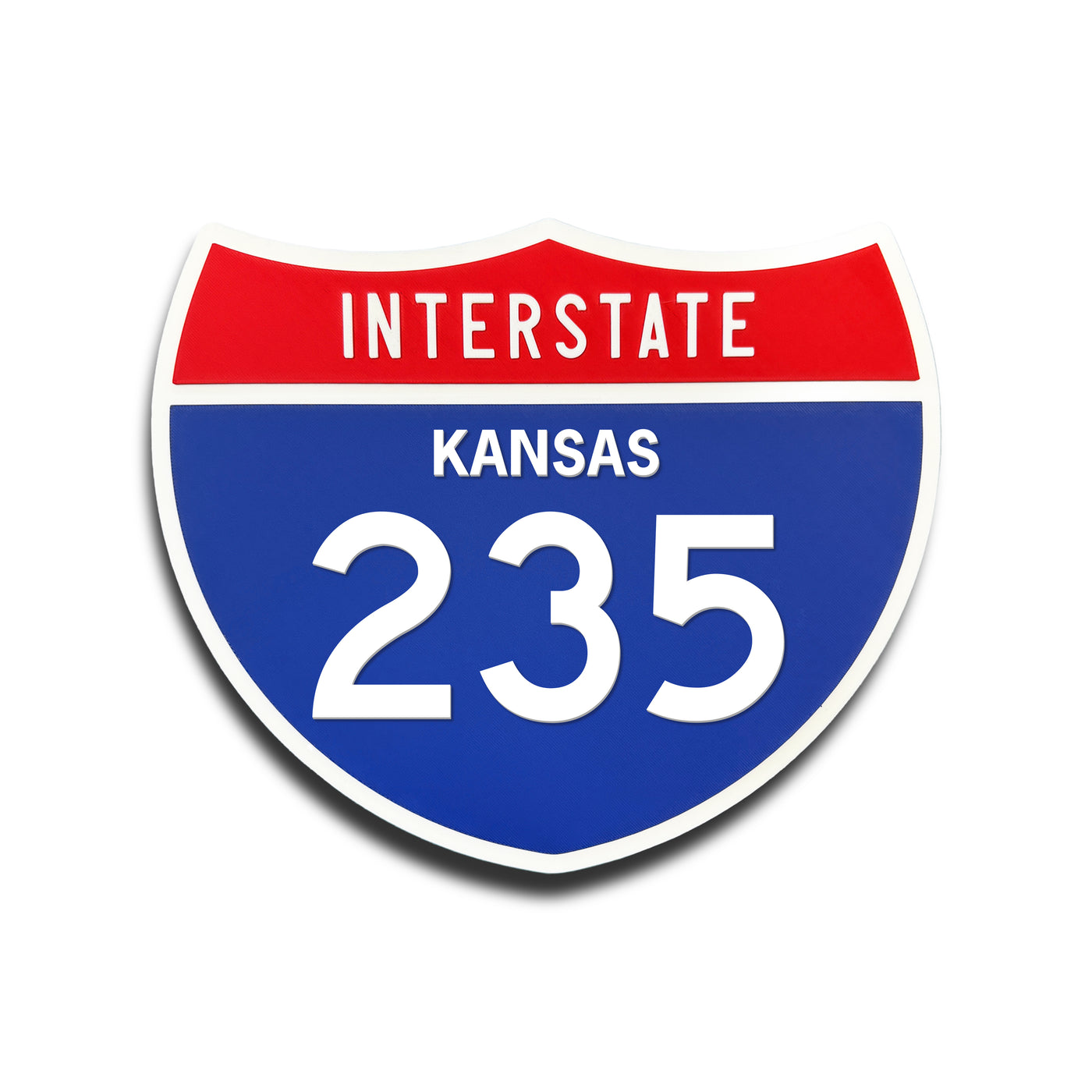 Interstate 235 Kansas road sign replica front view