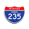 Interstate 235 Kansas road sign replica front view