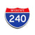Interstate 240 Number Only road sign replica front view