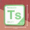 TENNESSINE Periodic Table Tile – Educational Wall Art for Science Lovers, 5.6 x 5.6 Inches