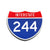 Interstate 244 Number Only road sign replica front view
