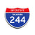 Interstate 244 Oklahoma road sign replica front view