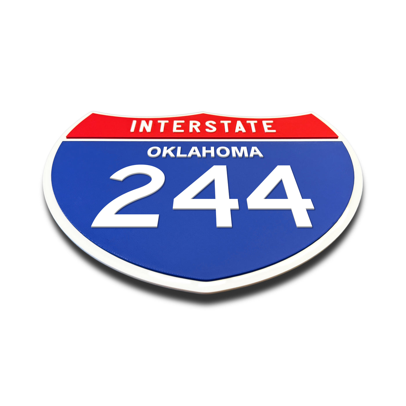 Interstate 244 – Oklahoma road sign replica flat view