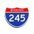 Interstate 245 Number Only road sign replica front view