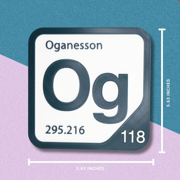 OGANESSON Periodic Table Tile – Educational Wall Art for Science Lovers, 5.6 x 5.6 Inches