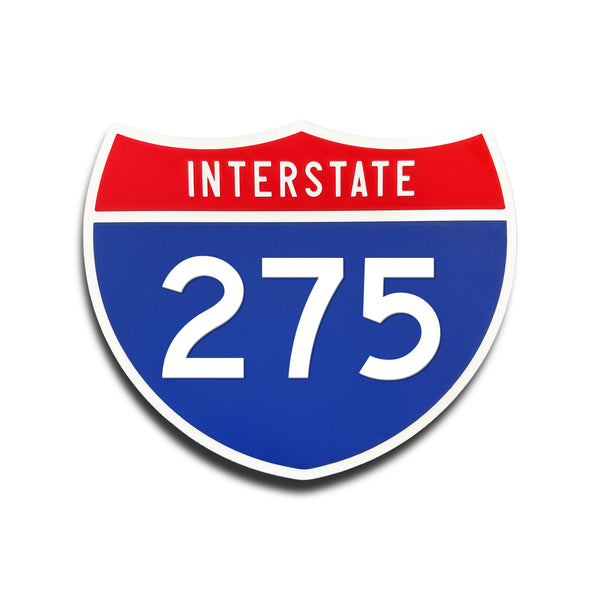 Interstate 275 Number Only road sign replica front view