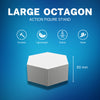 Large Octagon Action Figure Stands – Durable Display Set in Matte White or Black, Individual Heights or Full Set Available