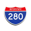 Interstate 280 Number Only road sign replica front view