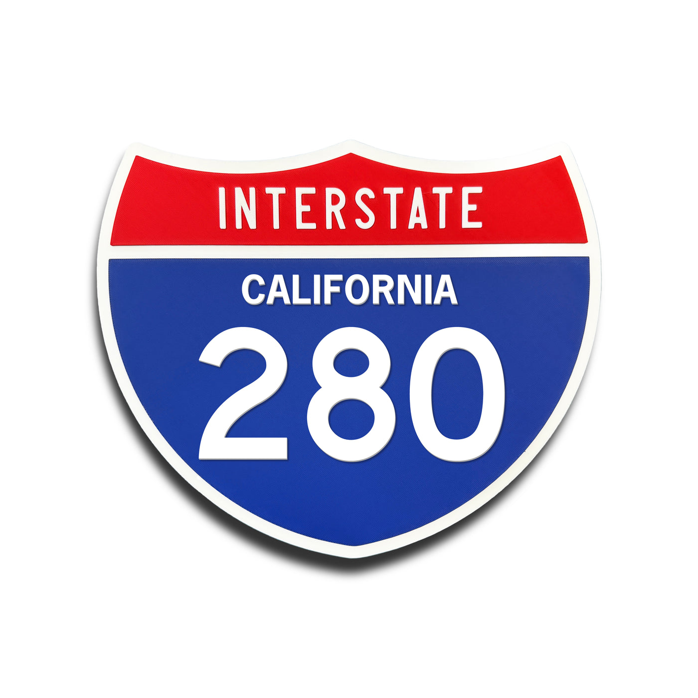 Interstate 280 California road sign replica front view