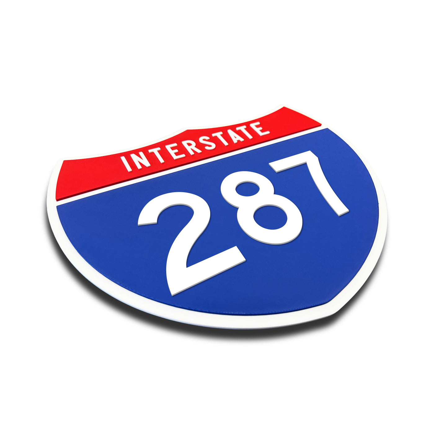 Interstate 287 Number Only road sign replica three quarter view