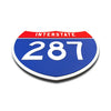 Interstate 287 Number Only road sign replica flat view