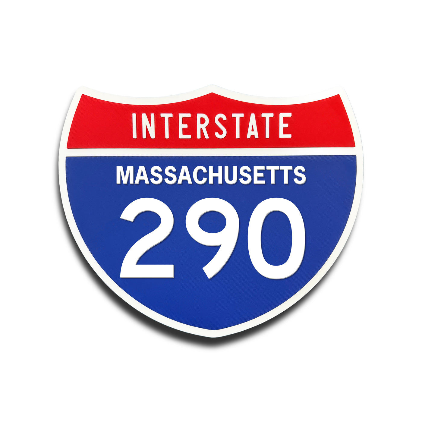 Interstate 290 Massachusetts road sign replica front view