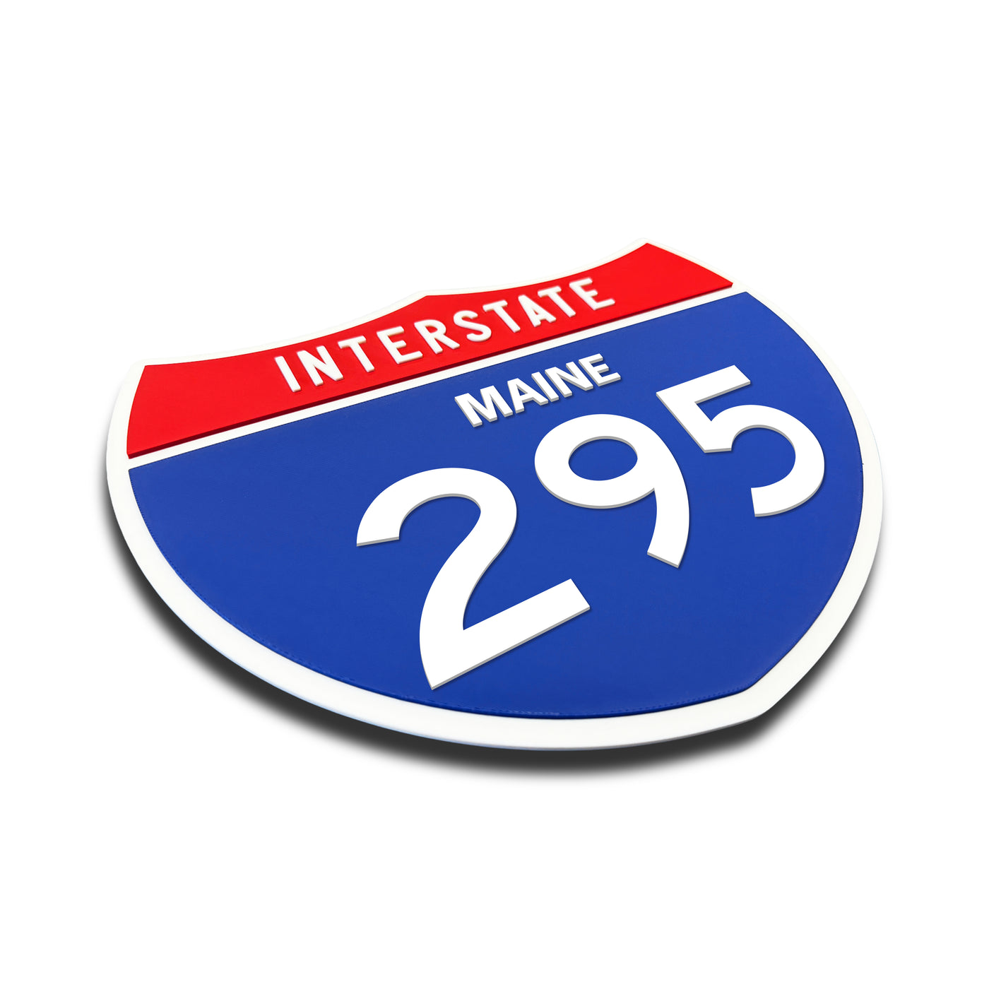 Interstate 295 – Maine road sign replica three-quarter view