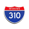 Interstate 310 Number Only road sign replica front view