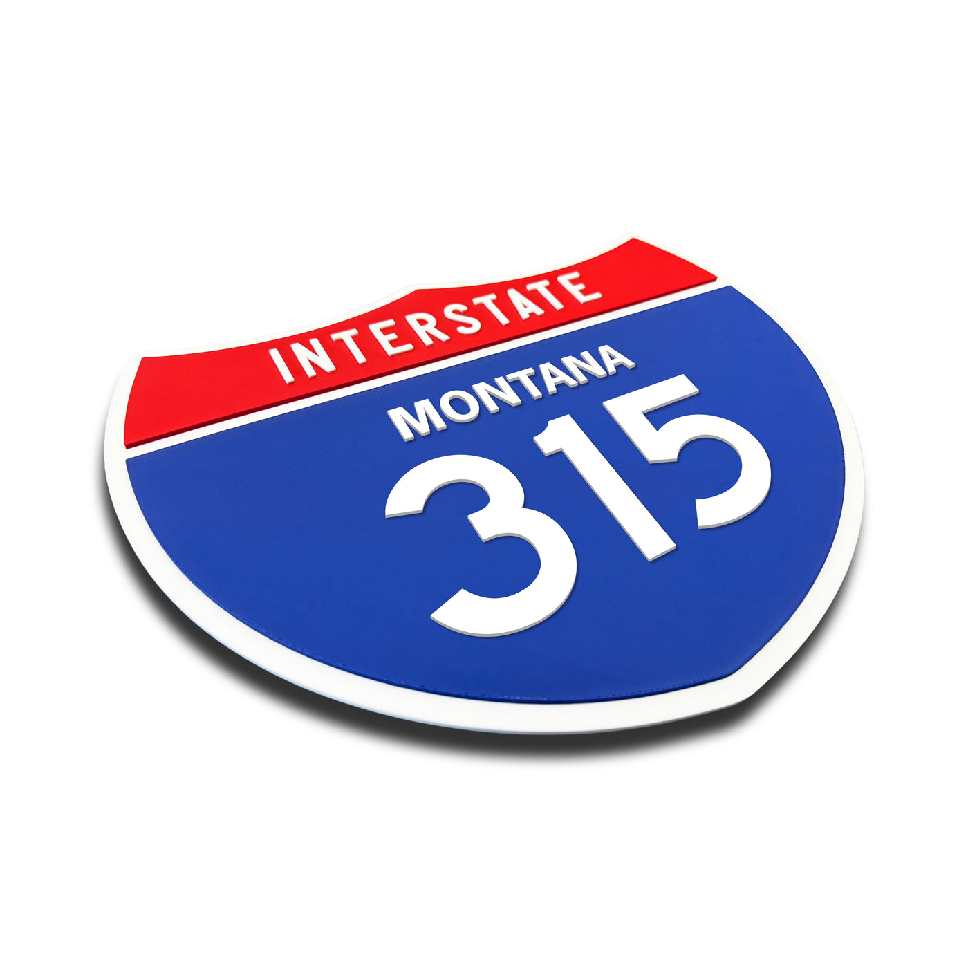 Interstate 315 – Montana road sign replica three-quarter view