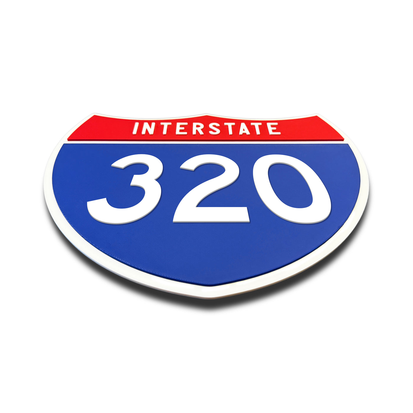 Interstate 320 Number Only road sign replica flat view