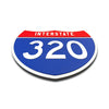 Interstate 320 Number Only road sign replica flat view