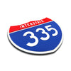 Interstate 335 Number Only road sign replica three quarter view