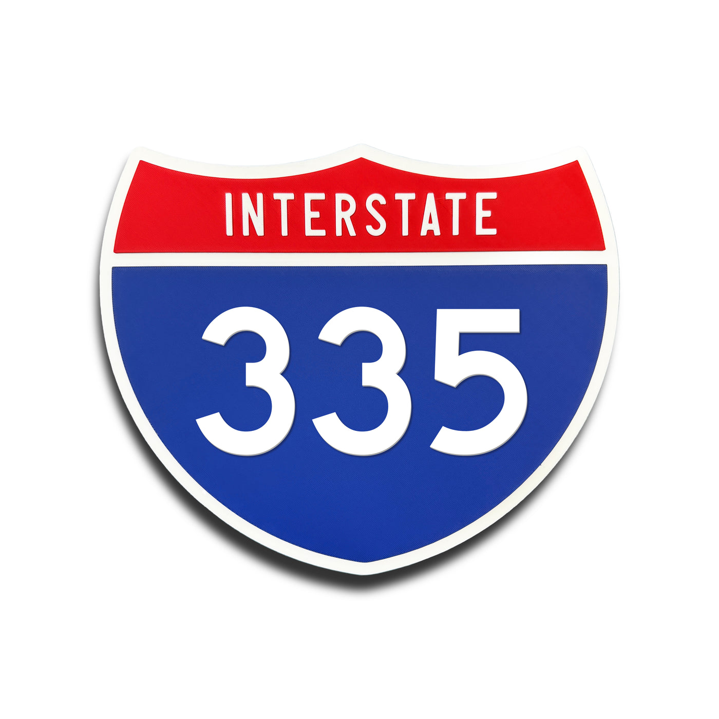 Interstate 335 Number Only road sign replica front view