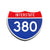 Interstate 380 Number Only road sign replica front view