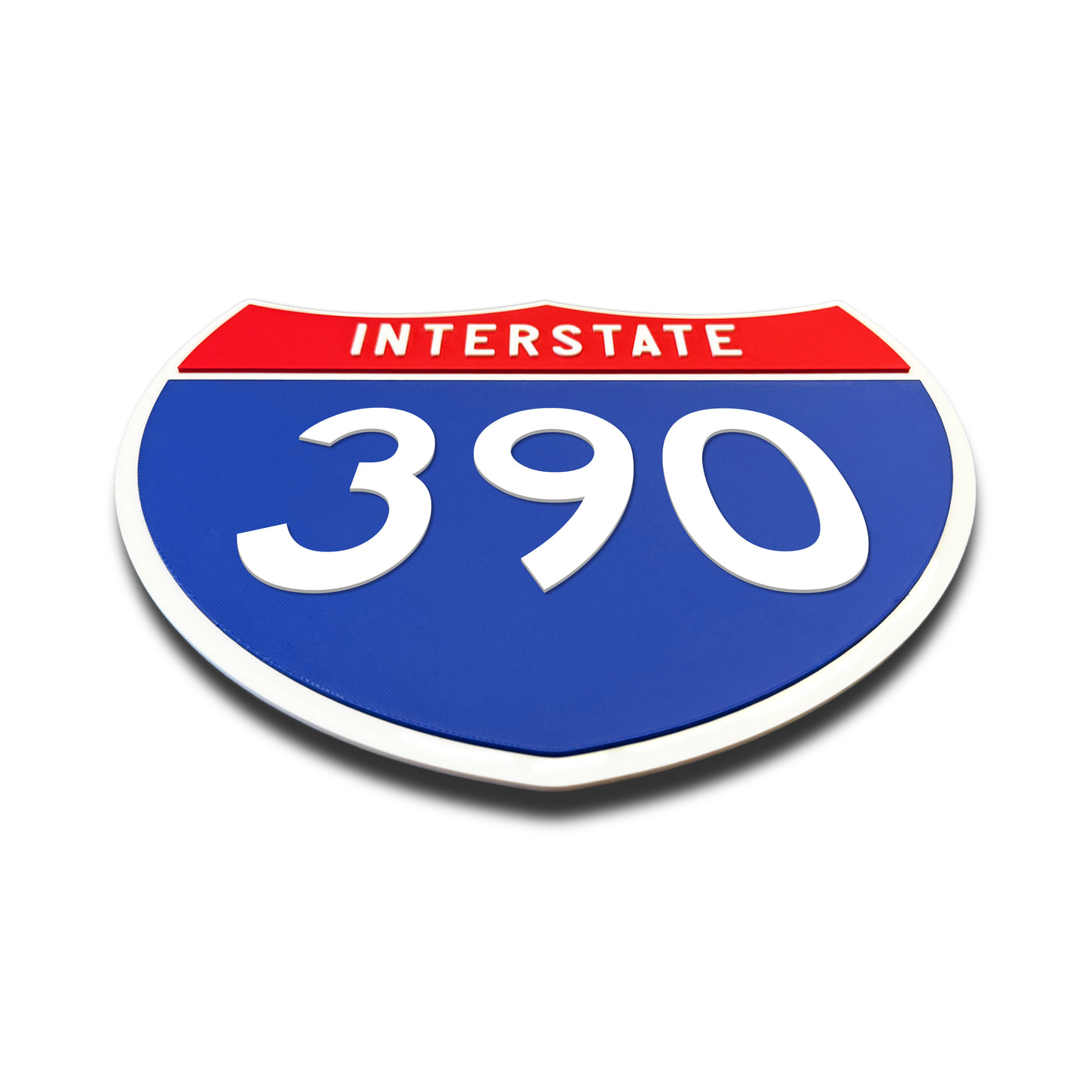 Interstate 390 Number Only road sign replica flat view