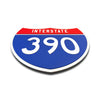 Interstate 390 Number Only road sign replica flat view