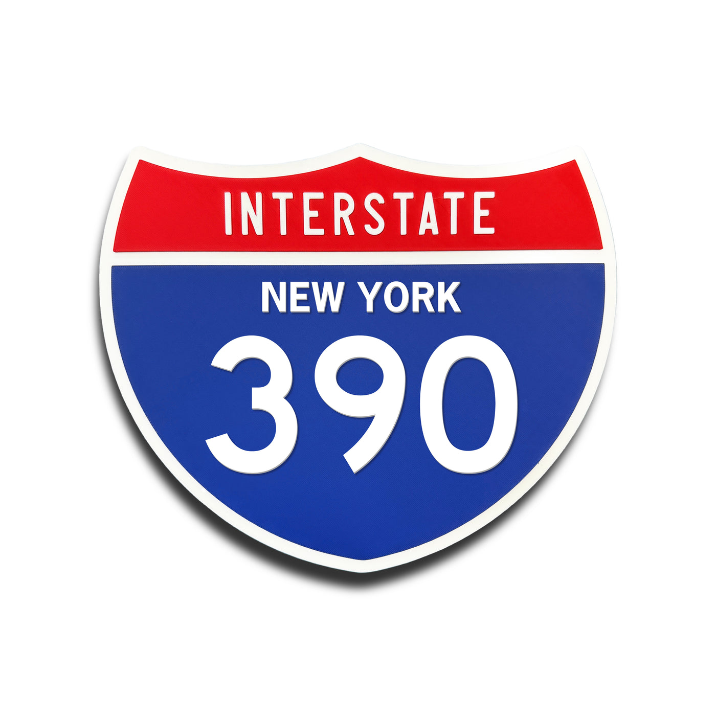 Interstate 390 New York road sign replica front view