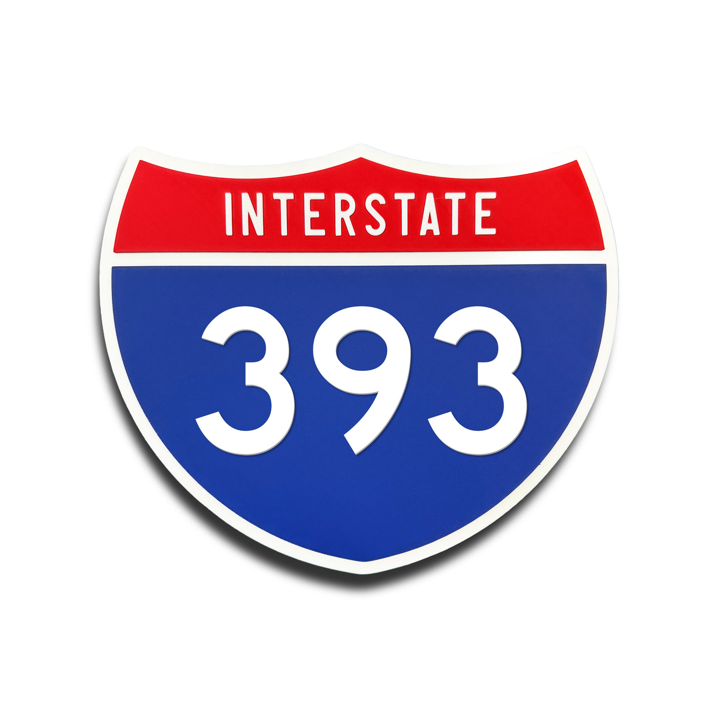 Interstate 393 Number Only road sign replica front view