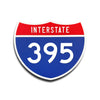 Interstate 395 Number Only road sign replica front view