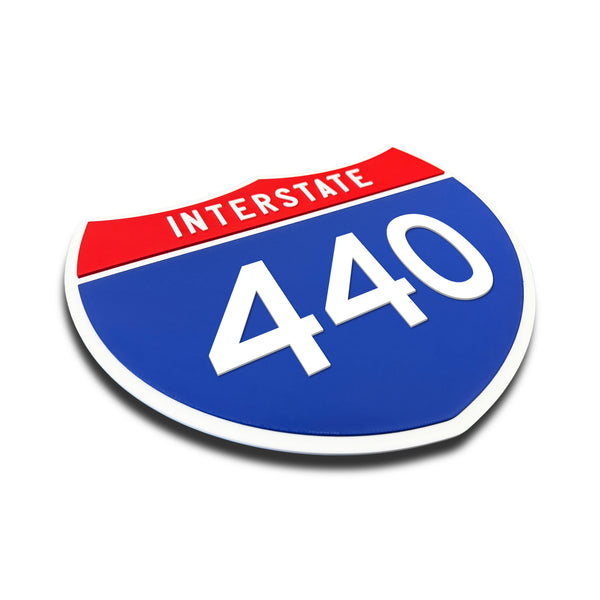 Interstate 440 Number Only road sign replica three quarter view