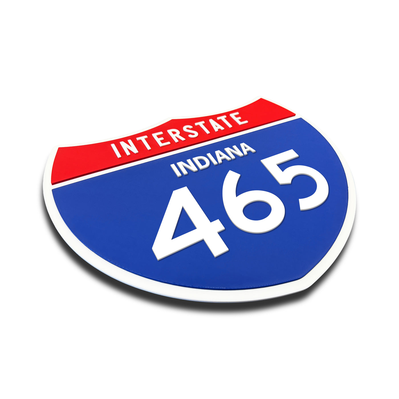 Interstate 465 – Indiana road sign replica three-quarter view