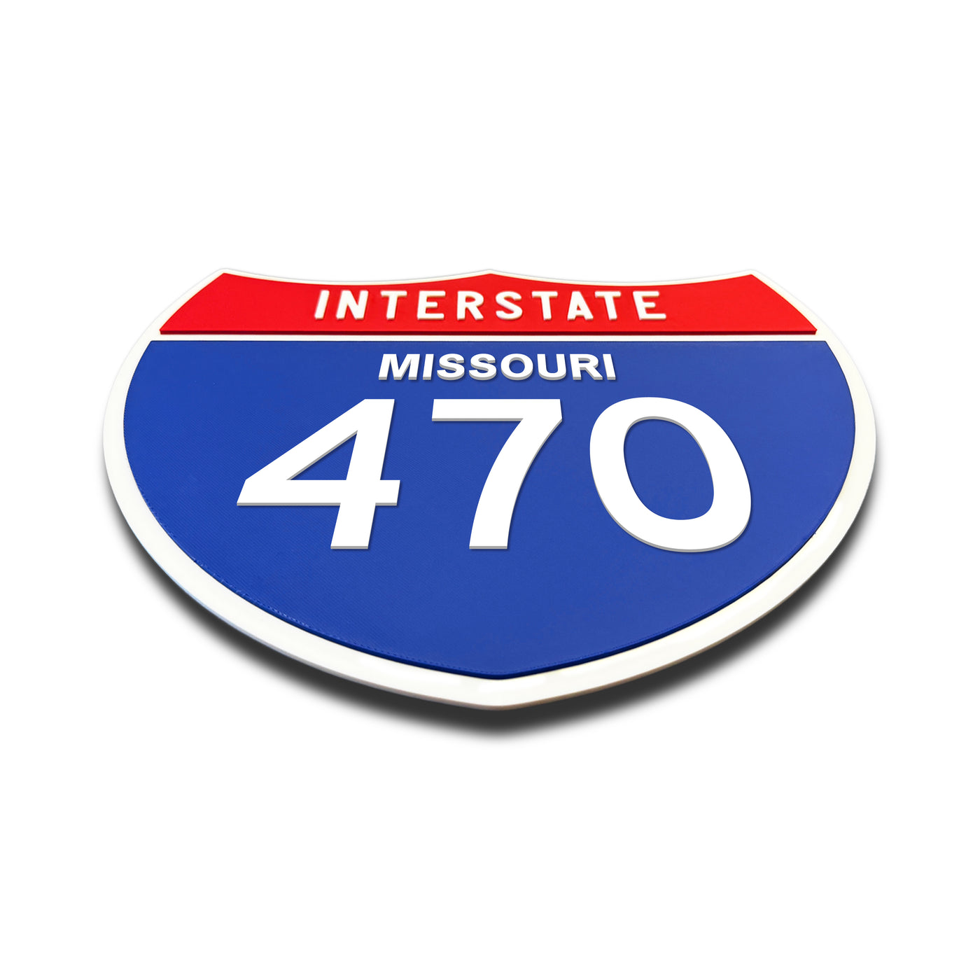 Interstate 470 – Missouri road sign replica flat view