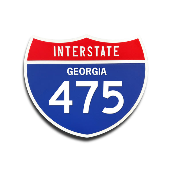 Interstate 475 Georgia road sign replica front view
