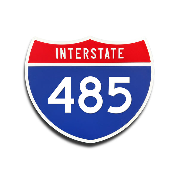 Interstate 485 Number Only road sign replica front view