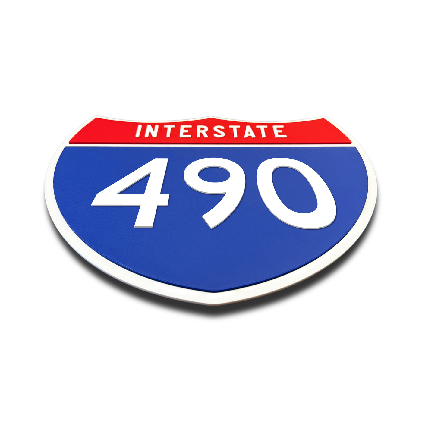 Interstate 490 Number Only road sign replica flat view