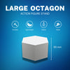 Large Octagon Action Figure Stands – Durable Display Set in Matte White or Black, Individual Heights or Full Set Available