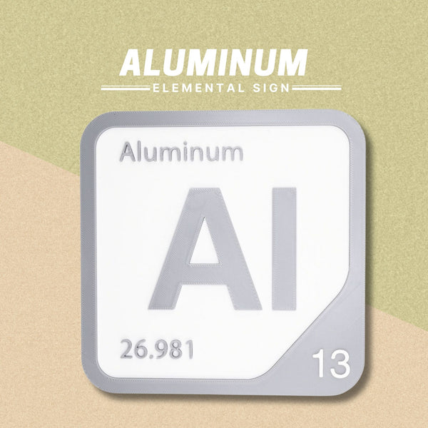 ALUMINUM Periodic Table Tile – Educational Wall Art for Science Lovers, 5.6 x 5.6 Inches
