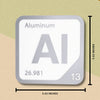 ALUMINUM Periodic Table Tile – Educational Wall Art for Science Lovers, 5.6 x 5.6 Inches