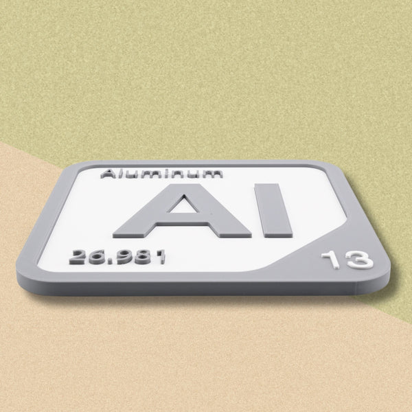 ALUMINUM Periodic Table Tile – Educational Wall Art for Science Lovers, 5.6 x 5.6 Inches