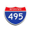Interstate 495 Number Only road sign replica front view