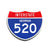 Interstate 520 Georgia road sign replica front view